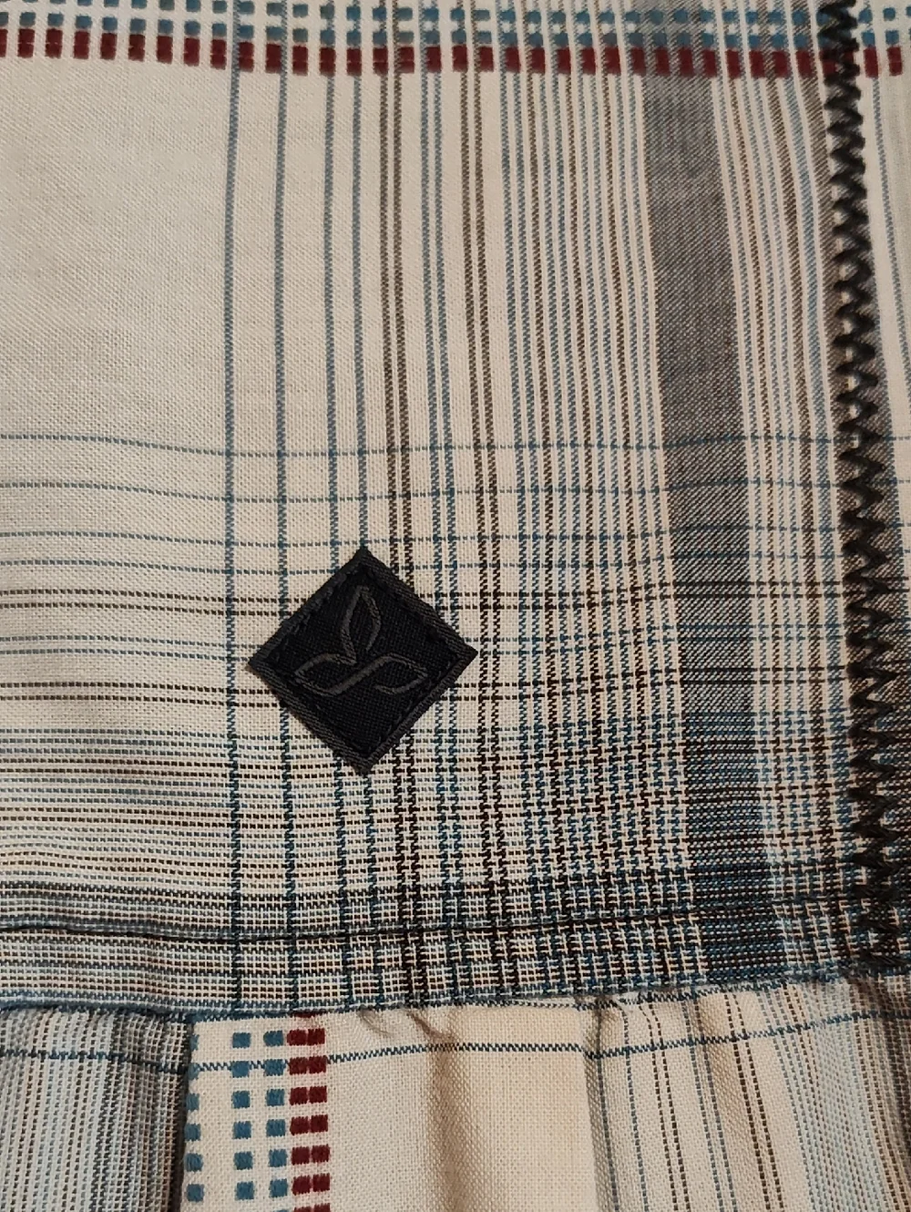 prAna Mens Tamrack Organic Cotton Blend Shirt Blue Plaid Contrast Stitch India L - Picture 11 of 14